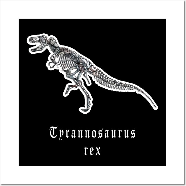 🦖 Fossil Skeleton of a Tyrannosaurus rex Dinosaur Wall Art by Pixoplanet